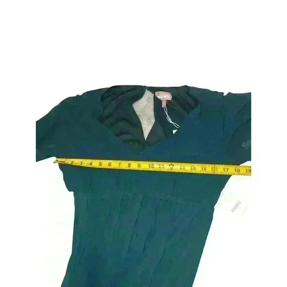 Show Me Your MuMu Dress Green Evergreen M Short Sleeve Maxi Wedding Party Event - Picture 7 of 10